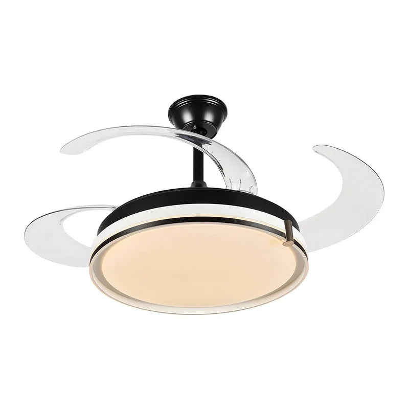 Afralia™ Remote Control LED Ceiling Fan with Retractable Blades for Living Room