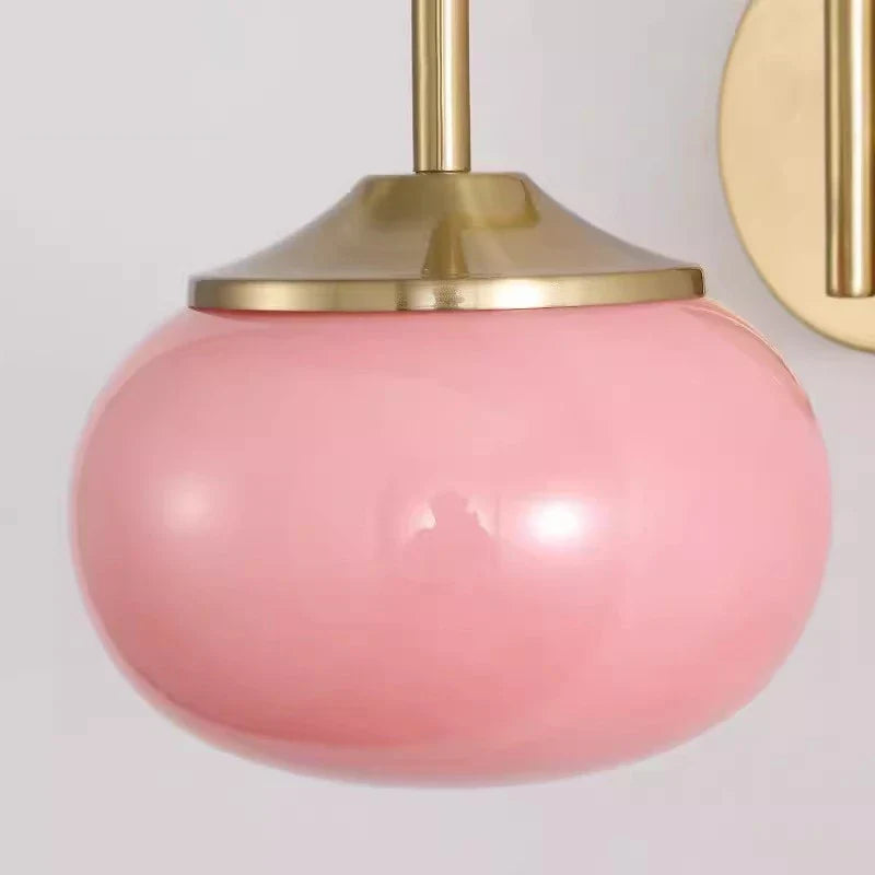 Afralia™ Glass Ball Wall Lamp: Modern Pink & White Stylish Lighting Fixture for Living Room