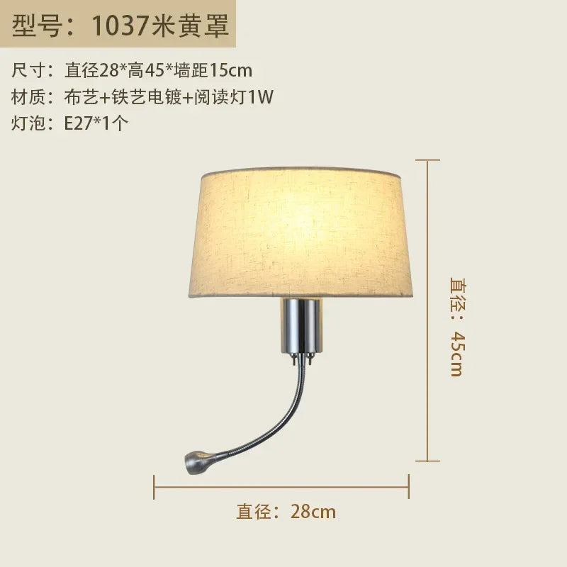 Afralia™ Elegant Fabric Wall Lamp for Bedside Reading in Modern Nordic Style