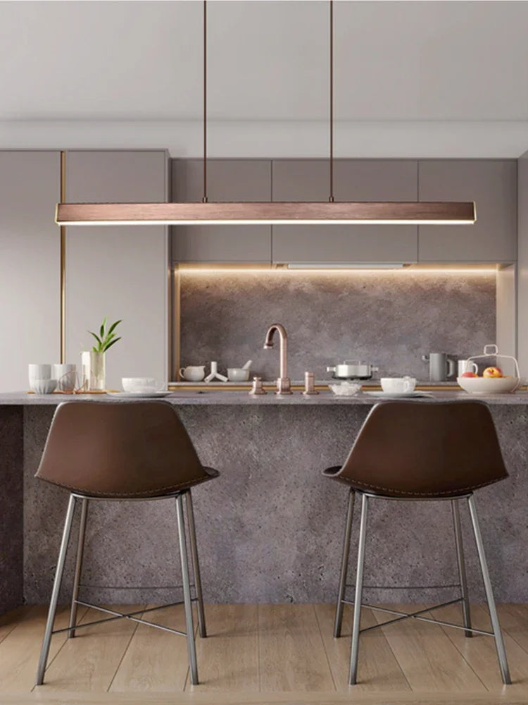 Afralia™ Modern Linear Dining Room Pendant Light - Nordic Suspension Kitchen Lamp