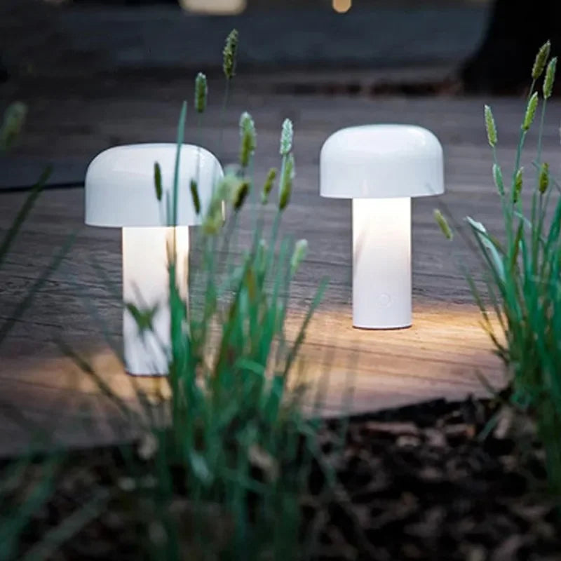 Afralia™ Mushroom Table Lamp: Rechargeable Cordless Night Light for Bedroom Decor