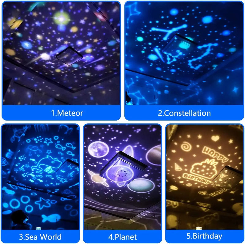 Afralia™ Starry Sky Projector Universe Night Light LED Lamp for Kids Baby Gift