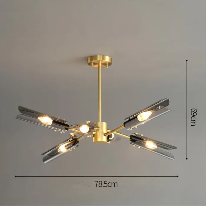 Afralia™ Modern Lustre LED Chandelier with Glass Shades - Luxury Pendant Lighting