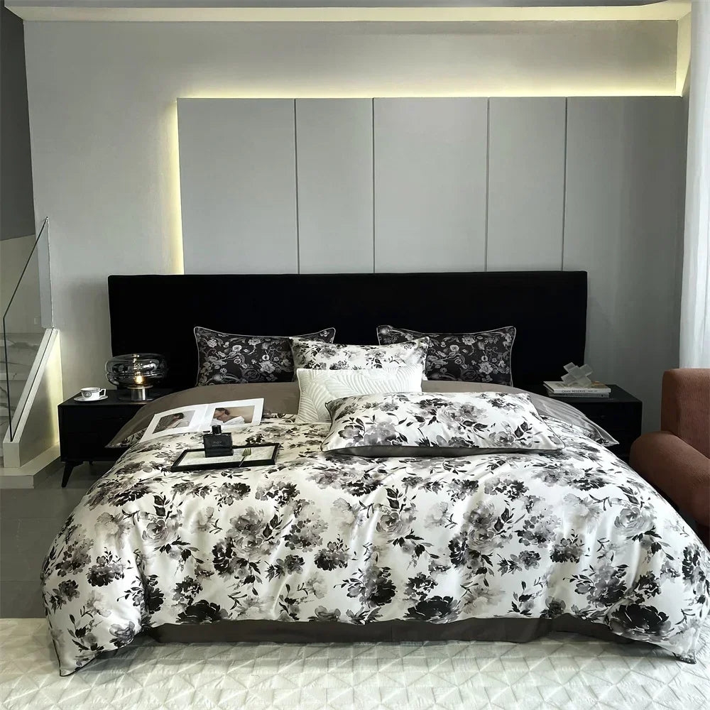 Afralia™ 1000TC Egyptian Cotton Bedding Set, Solid Color Sheets, Pillowcase, Blanket Cover, King Queen Europe Size