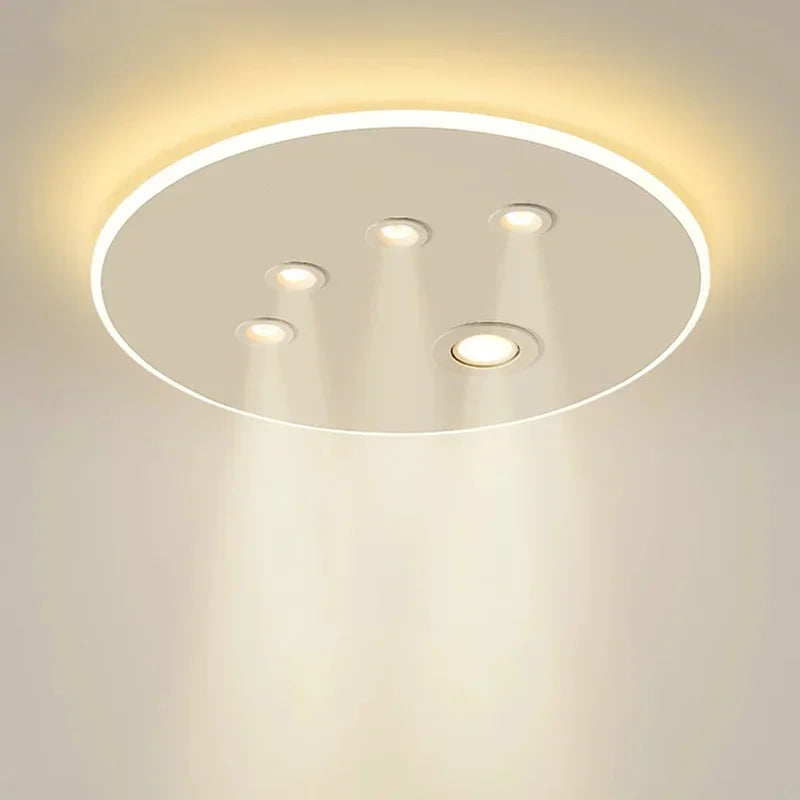 Afralia™ Modern Round LED Ceiling Lights for Home Lighting in Black and White
