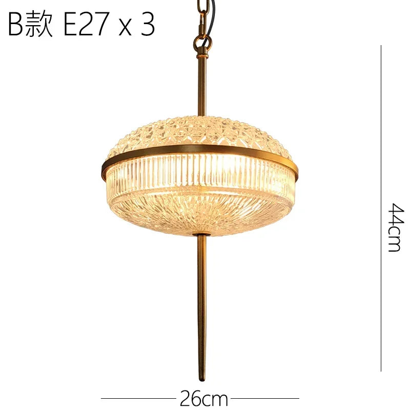 Afralia™ Yellow Glass Chandelier Pendant Lamp for Hotel, Parlor, Dining Room, Bedroom