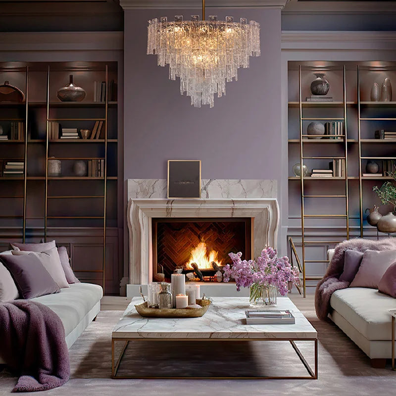 Afralia™ ZY0514 Glass Chandelier with Dimmable LED Lighting