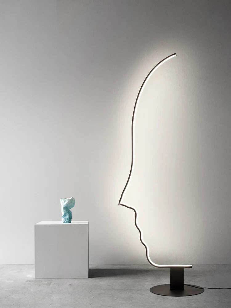 Afralia™ Modern Minimalist Human Face LED Floor Lamp for Living Room and Bedroom