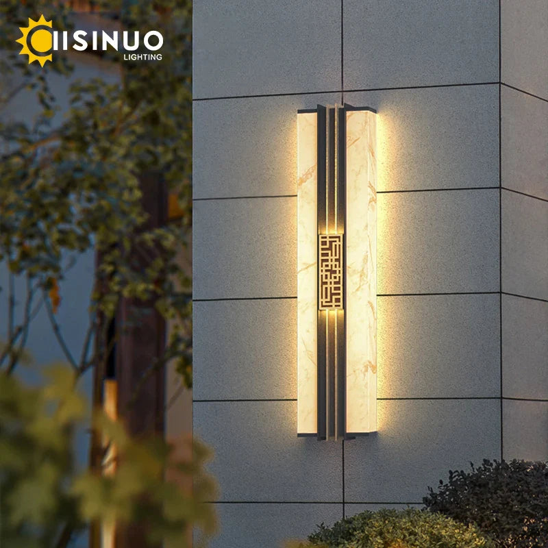 Afralia™ Marble Outdoor Wall Lights: Waterproof IP65 Sconces for Balcony, Courtyard, Street Lighting