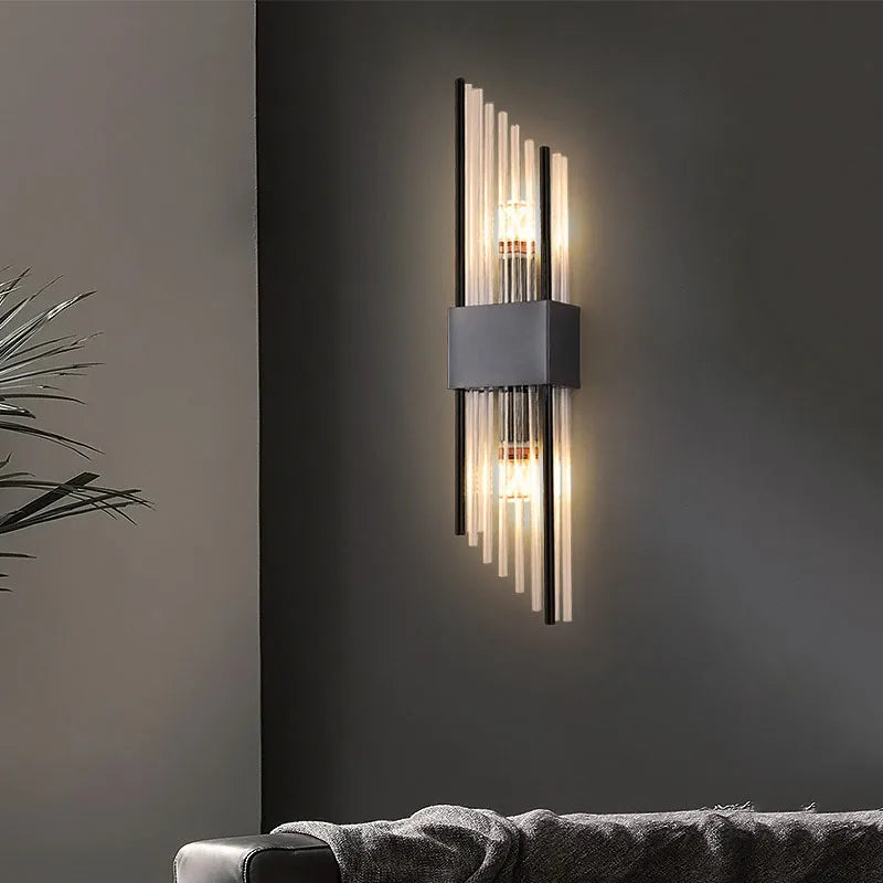 Afralia™ Crystal Wall Lamp: Elegant LED Indoor Lighting for Living Room, Bedroom, Hotel, and TV Background