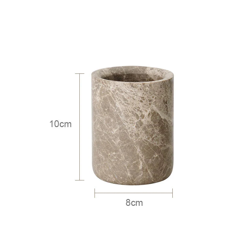 Afralia™ Marble Bathroom Accessories Set Soap Dish Soap Holder Vanity Tray