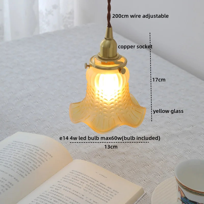 Afralia™ Clear Glass LED Copper Chandelier Pendant Light for Modern Home Decor.