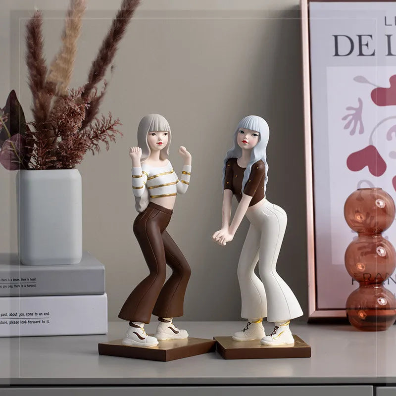 Afralia™ Fashion Girl Figurine, Room Decor, Desktop Decoration, Luxury Gift