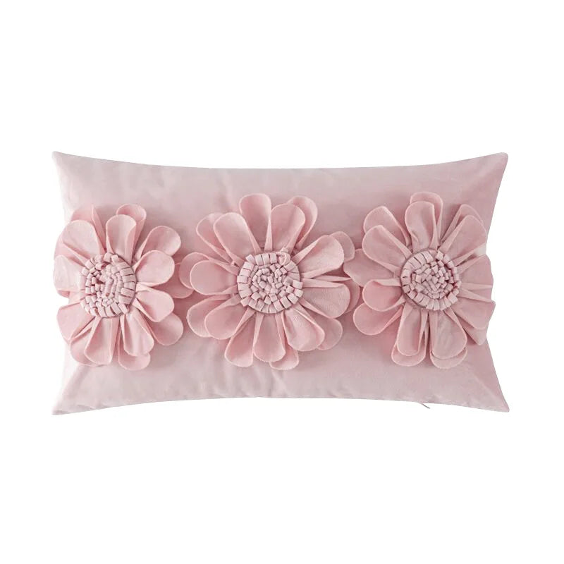 Afralia™ Daisy Sunflower Plush Pillowcase 3D Floral Velvet Cushion Cover Home Decor