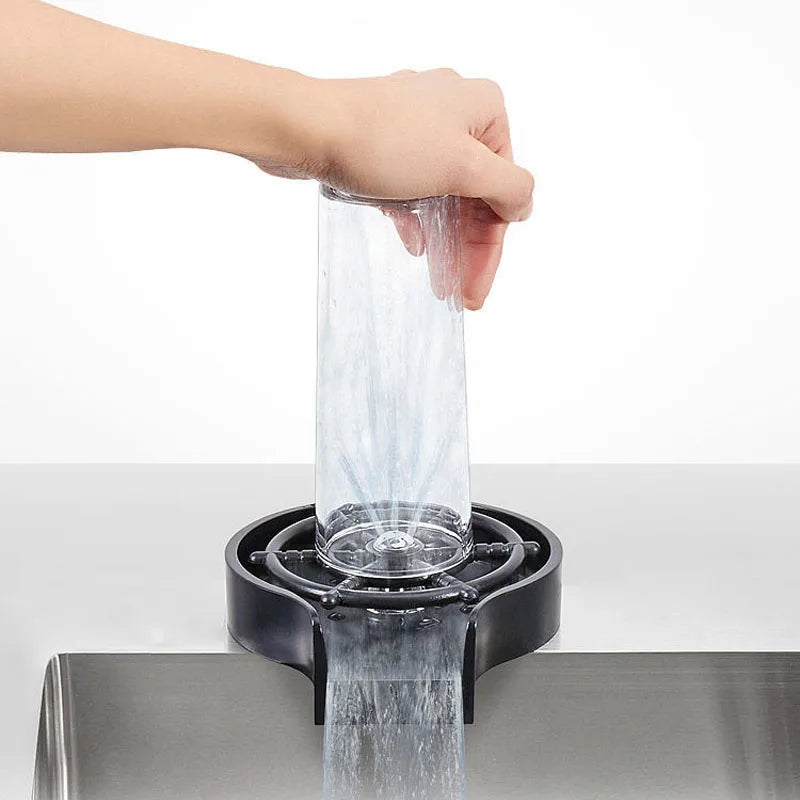 Afralia™ Glass Rinser Sink Automatic Cup Washer Bar Coffee Tea Pitcher Tool