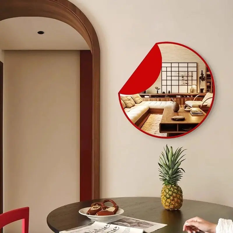 Afralia™ Red Abstract Luxury Bathroom Mirror Painting
