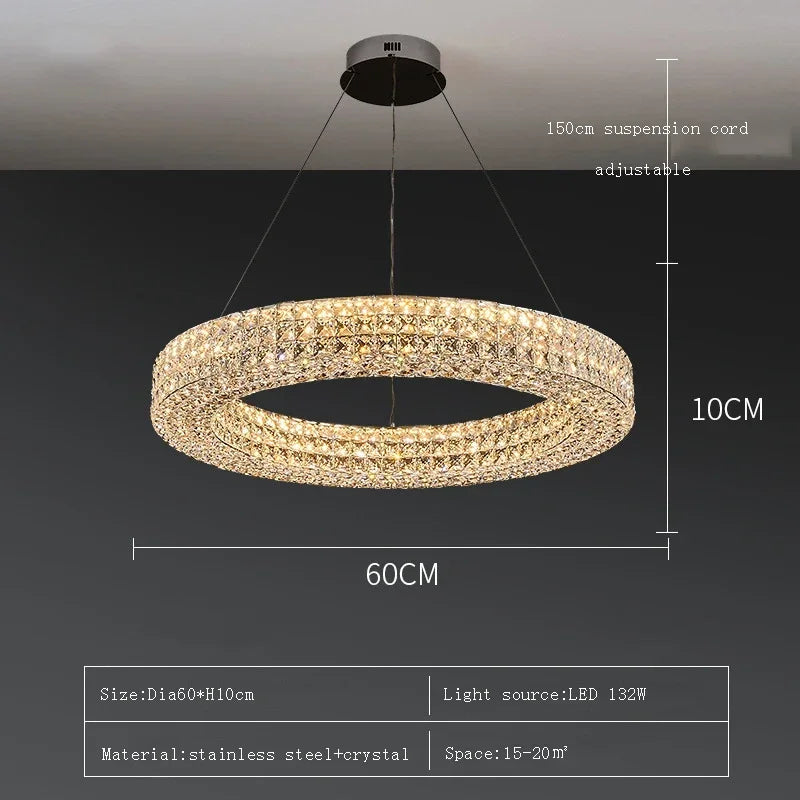 Afralia™ Crystal LED Ceiling Chandelier: Modern Luxury for Living Room Bedroom Home Decor