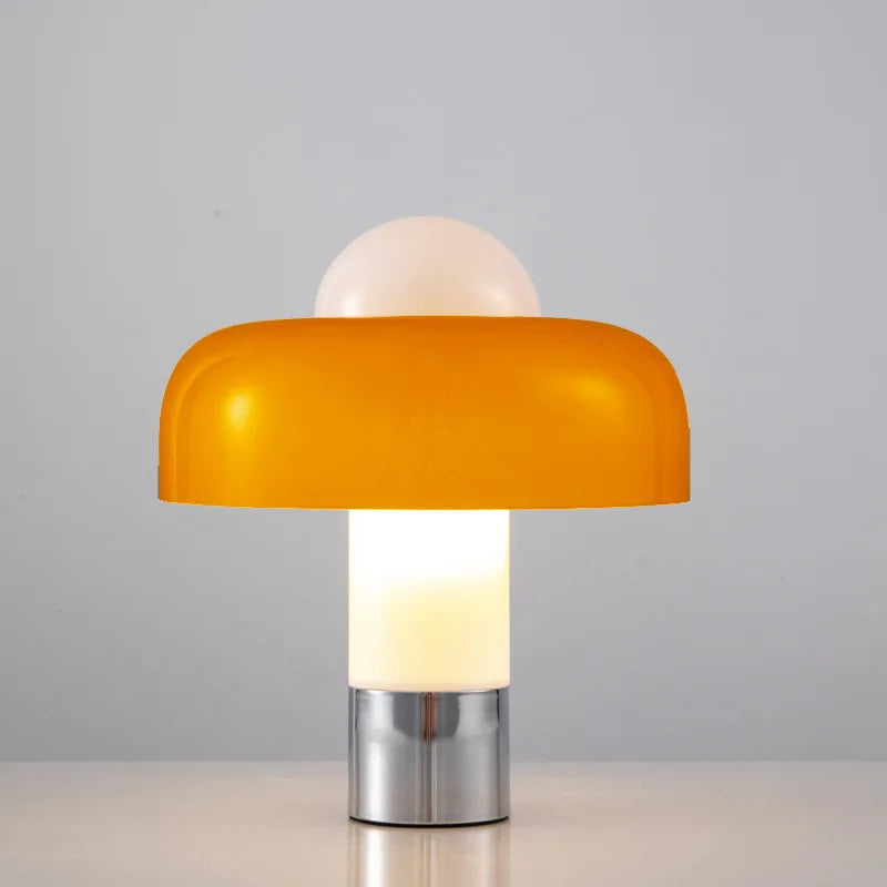 Afralia™ Orange Glass Mushroom Lamp Modern Bedroom Bedside Decorative Light