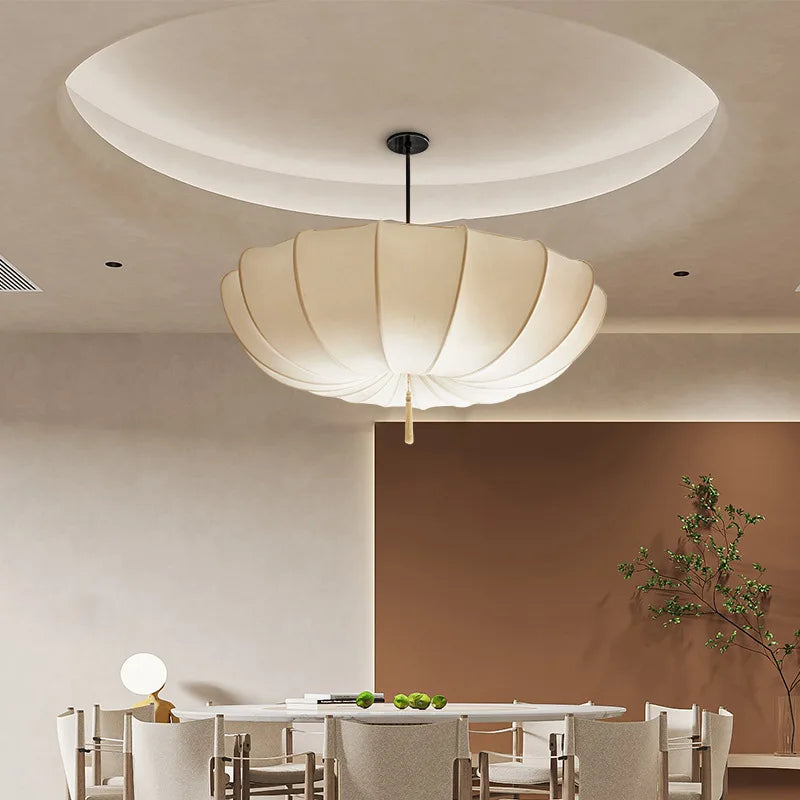 Afralia™ Nordic Cloth Chandelier Ceiling LED Lustres Pendentes for Bedroom Living Dining Room