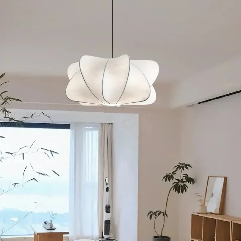 Afralia™ Silk Pendant Light | Elegant LED Chandelier for Dining Room and Bedroom
