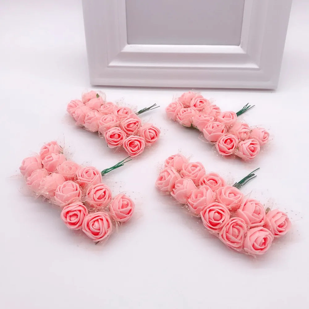 Afralia™ Mini Multicolor Foam Rose Flowers for Home Wedding Decor