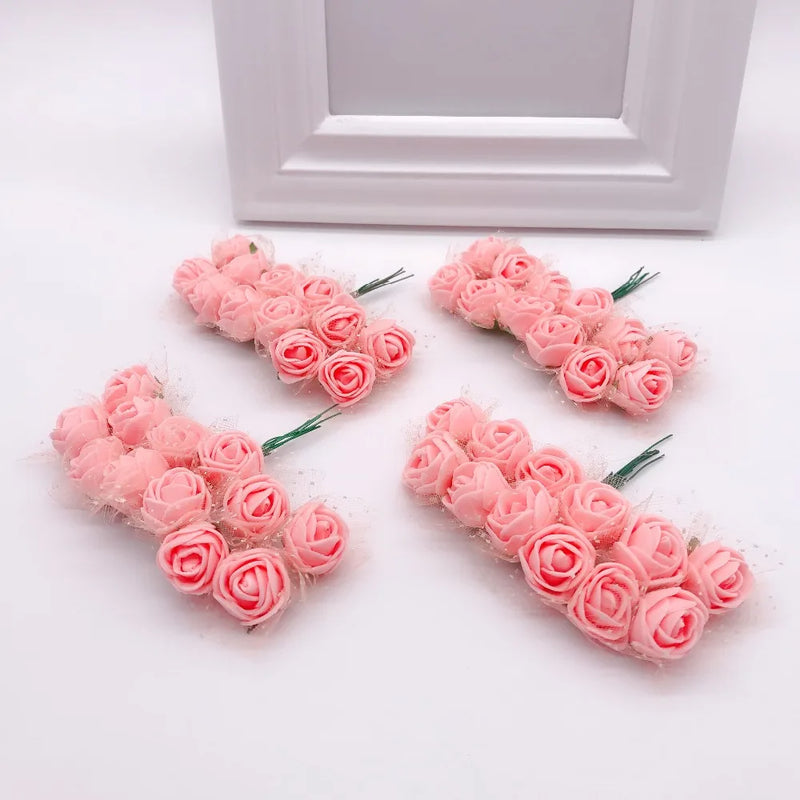 Afralia™ Mini Multicolor Foam Rose Flowers for Home Wedding Decor