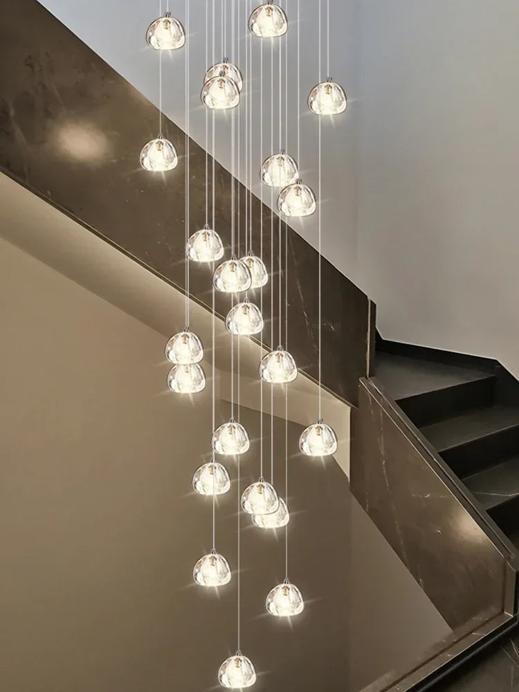 Afralia™ Luxury Crystal Chandelier: Stylish LED Staircase Lighting for Duplex Loft Ceiling