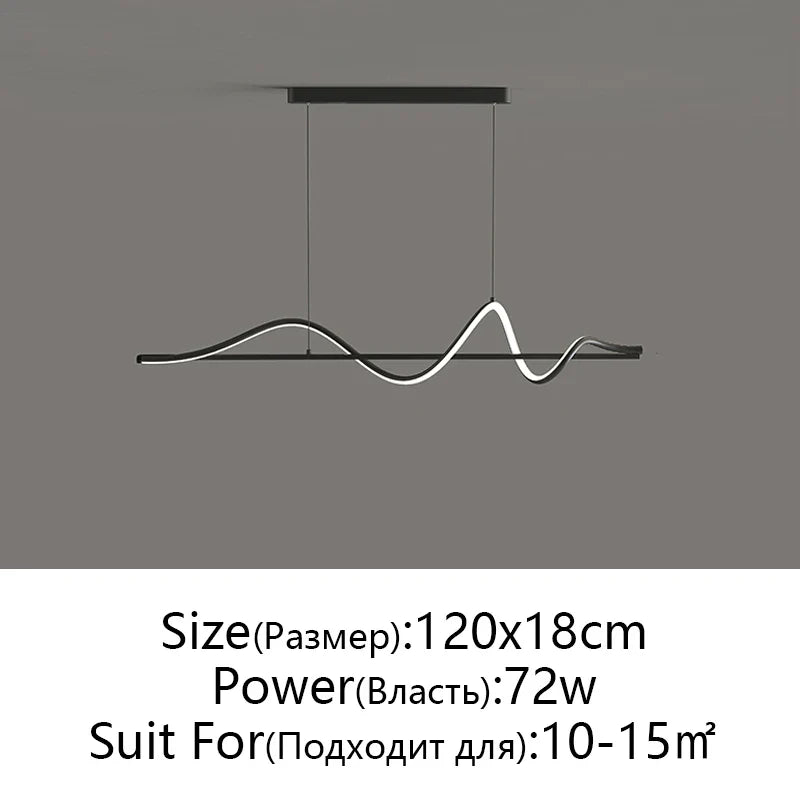 Afralia™ LED Pendant Light - Modern White/Black Long Line for Home, Restaurant, Office