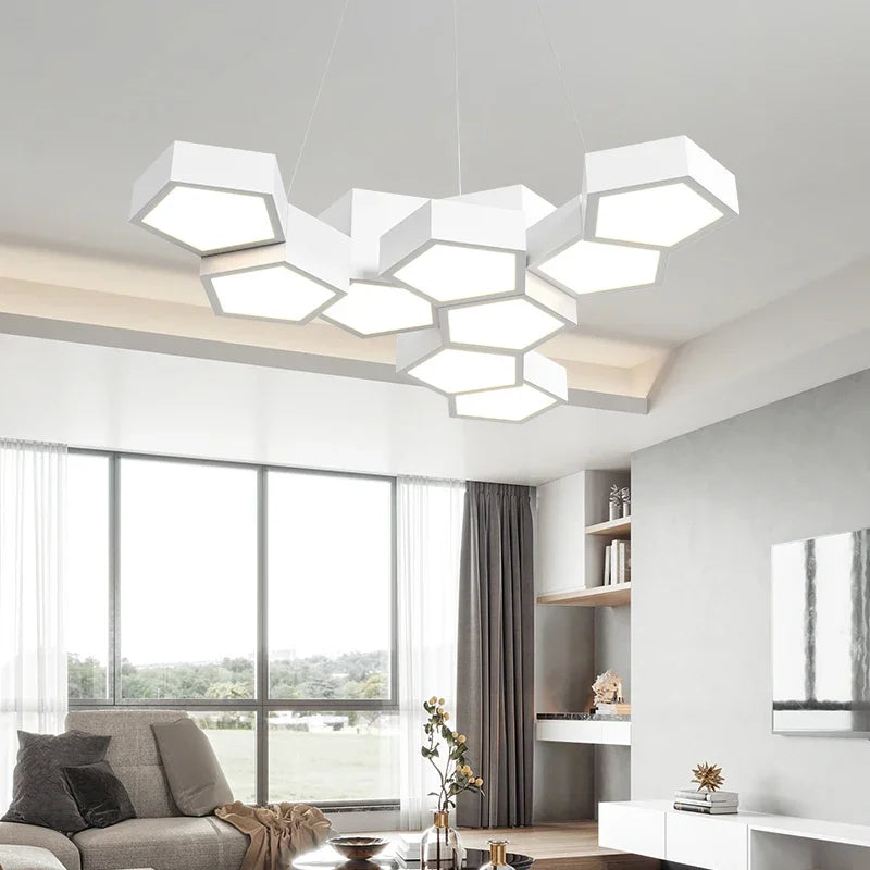Afralia™ LED Chandelier Light Remote Dimming Pendant Minimalist Indoor Lighting