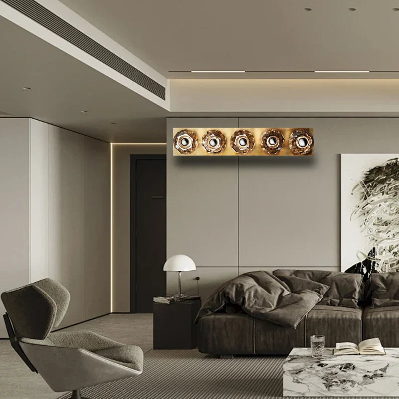 Afralia™ Crystal Wall Lamp Bronze Chrome Sconce Lights for Vintage Living Room