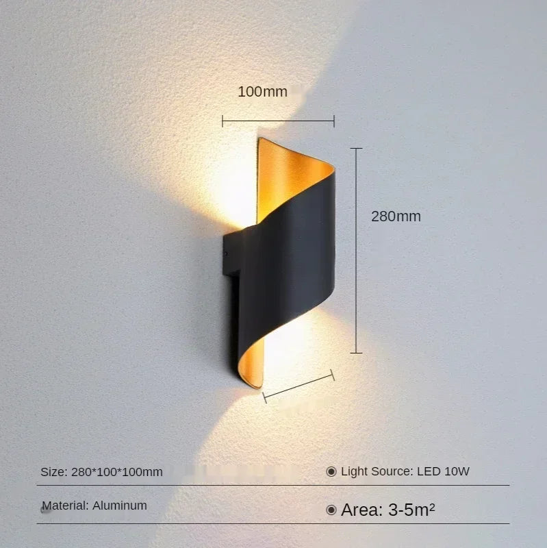 Afralia™ Spiral Design Aluminum Wall Light, Waterproof Outdoor Porch Lamp IP65