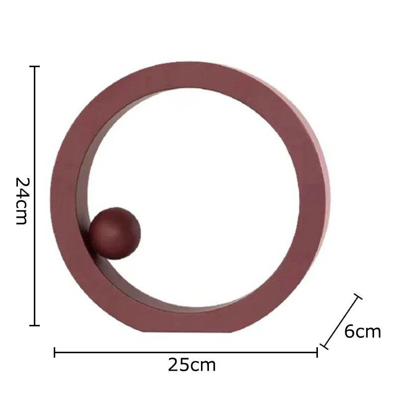 Afralia™ Geometric Circle Desk Ornament Minimalist Modern Abstract Art Aesthetic Decor