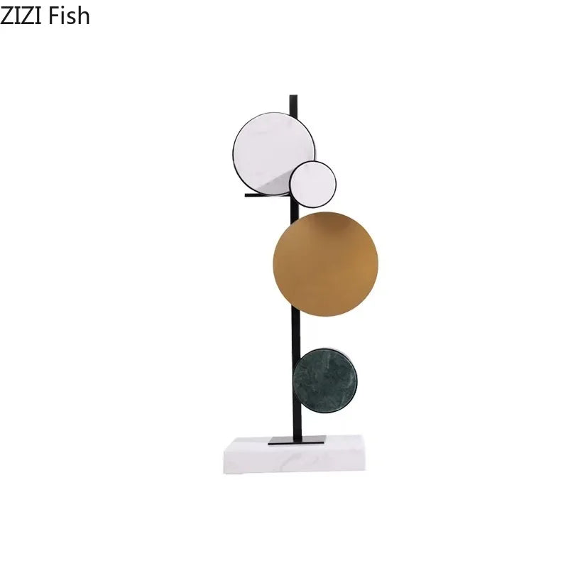 Afralia™ Circular Marble Sculpture on Base for Desk Decoration & Room Aesthetics