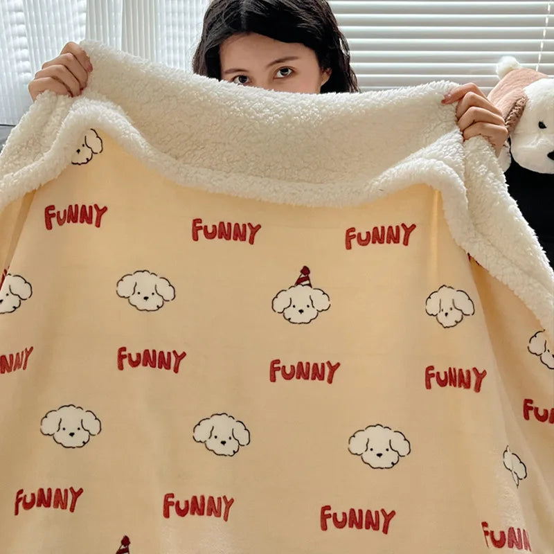 Afralia™ Cozy Fleece Blanket | Multi-Use Office & Home Shawl | Soft & Warm Blanket