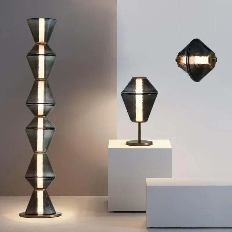 Afralia™ Nordic Glass Floor Lamp for Living Room, Study, Bedroom - LED Table Lamp