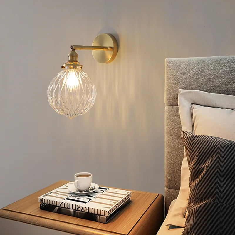 Afralia™ Nordic Glass LED Wall Lights with Switch for Living Room & Bedroom