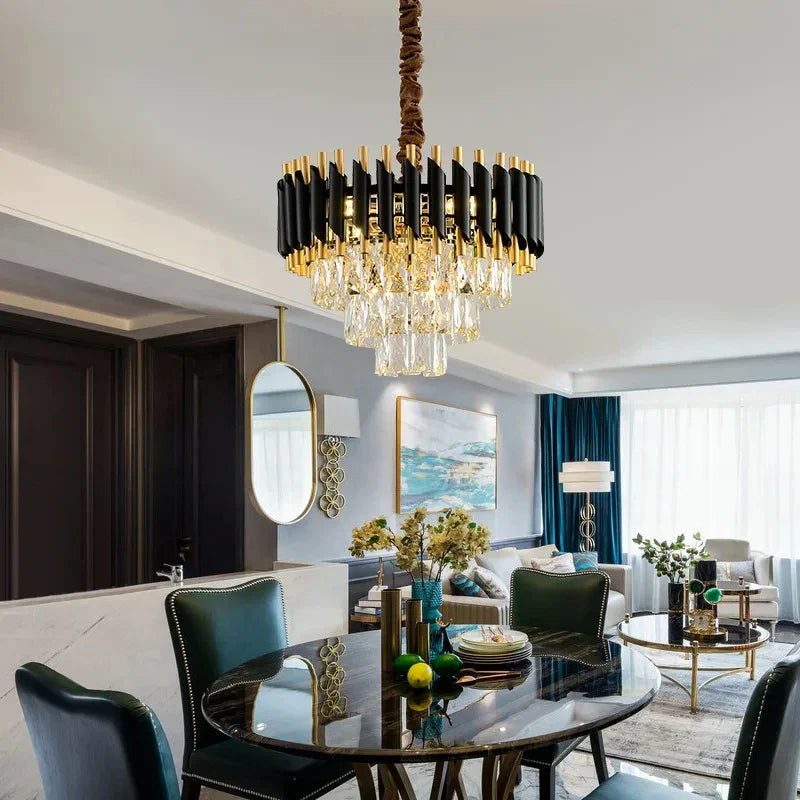 Afralia™ Crystal LED Pendant Chandelier for Modern Living Spaces