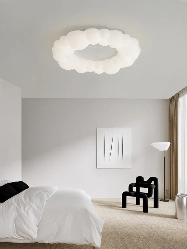 Afralia™ Cloud LED Chandelier Modern Nordic Ceiling Lamp Ring Lighting