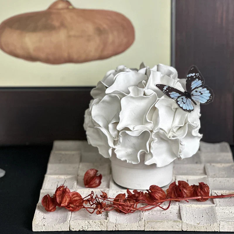 Afralia™ Ceramic Petal Folds Vase Handcrafted Home Decor Accessory