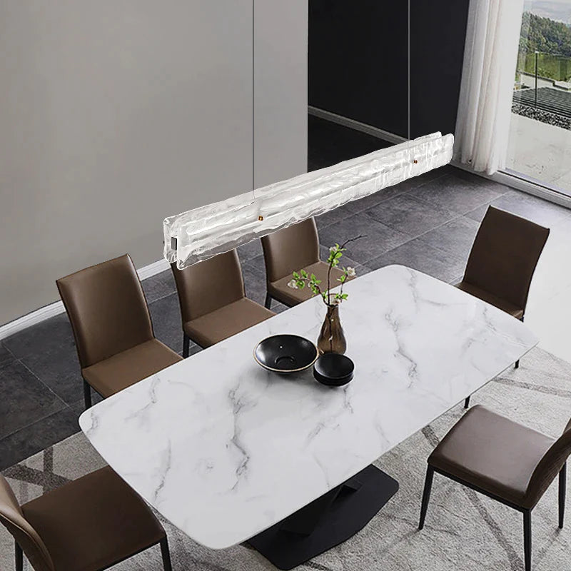 Afralia™ Long Strip LED Chandelier: Modern Luxury Table Lamp for Dining, Bar, and Front Desk