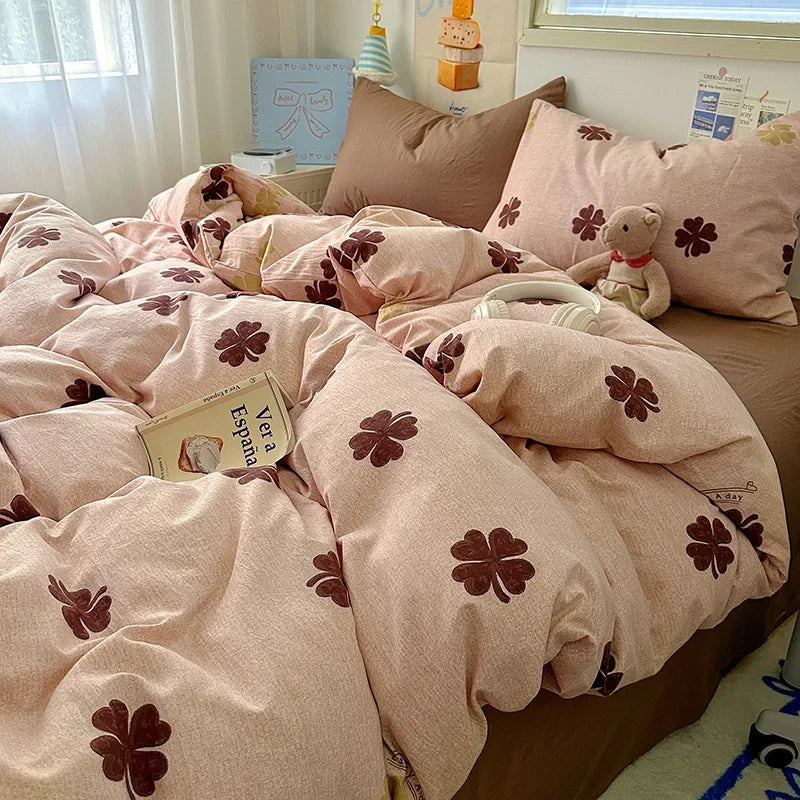 Afralia™ Cartoon Pattern Cotton Fitted Sheet Set – Soft & Cozy Bedding for Adults & Kids