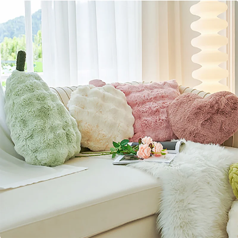 Afralia™ Plush Blanket Cushion Set for Sofa - Soft and Cozy Solid Color Fluffy Pillows