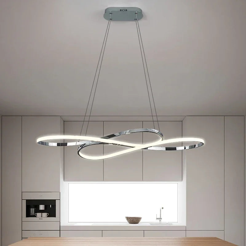 Afralia™ LED Chandelier Dining Kitchen Living Room Electroplated Upholstery Light