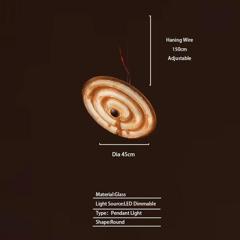 Afralia™ LED Glass Chandelier for Dining Room - Round Ceiling Holder Suspension Light