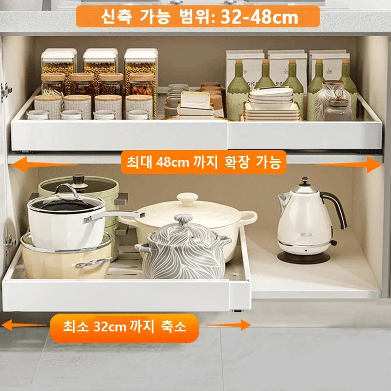 Afralia™ Kitchen Storage Rack Drawer Organizer with Slide Rails