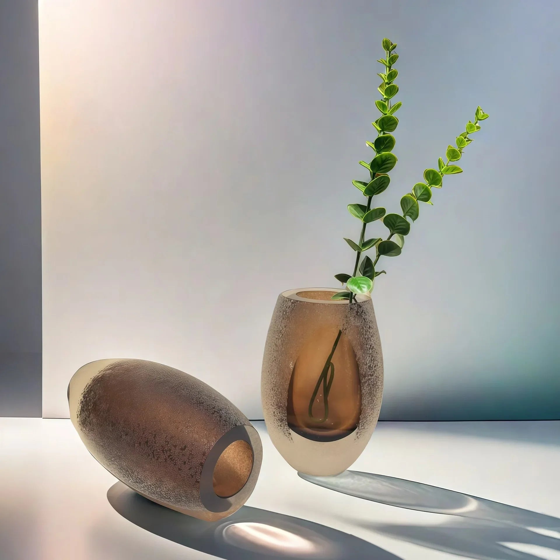 Afralia™ Frosted Glass Vase Home Decoration Floral Arrangement Hydroponics Terrarium Jar