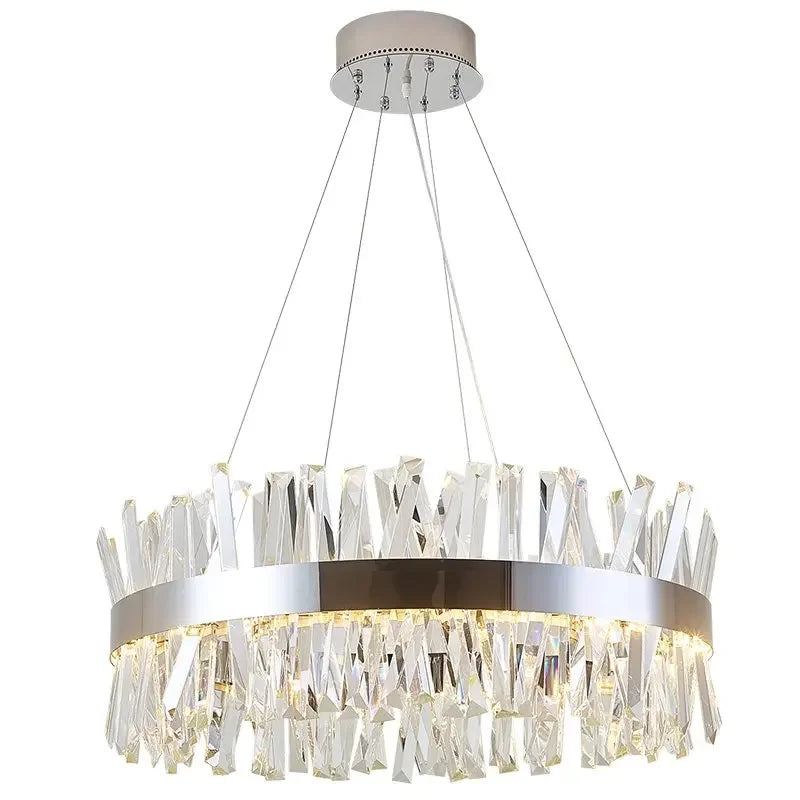 Afralia™ Luxury K9 Crystal Ceiling Chandelier LED Pendant Light for Living Room Bedroom Decor