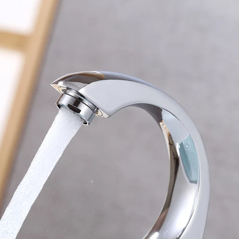 Afralia™ Chrome Basin Faucet Single Cold Water Deck Mount Bathroom Vessel Tap