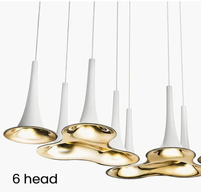 Afralia™ Minimalist Gold & White Pendant Light for Living Room & Bedroom