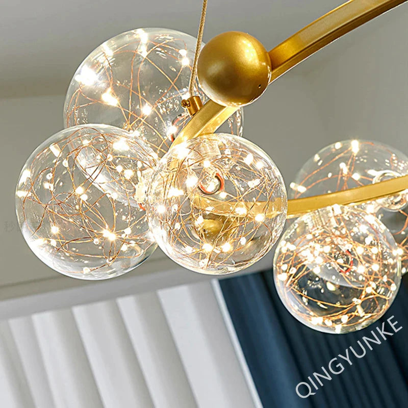 Afralia™ Starlight Glass Pendant Lights: Romantic Kitchen & Dining Room Decor